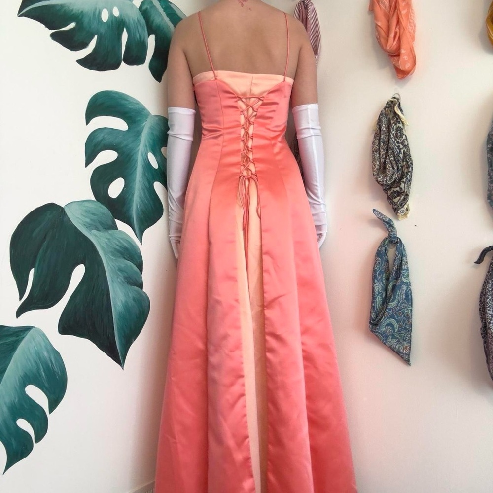 Betsy & Adam Peach Satin Dress